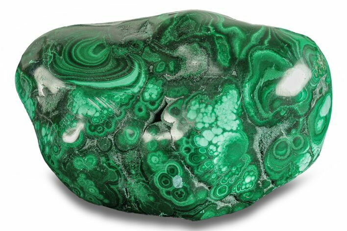 Flowery Polished Malachite Specimen - Congo #255250